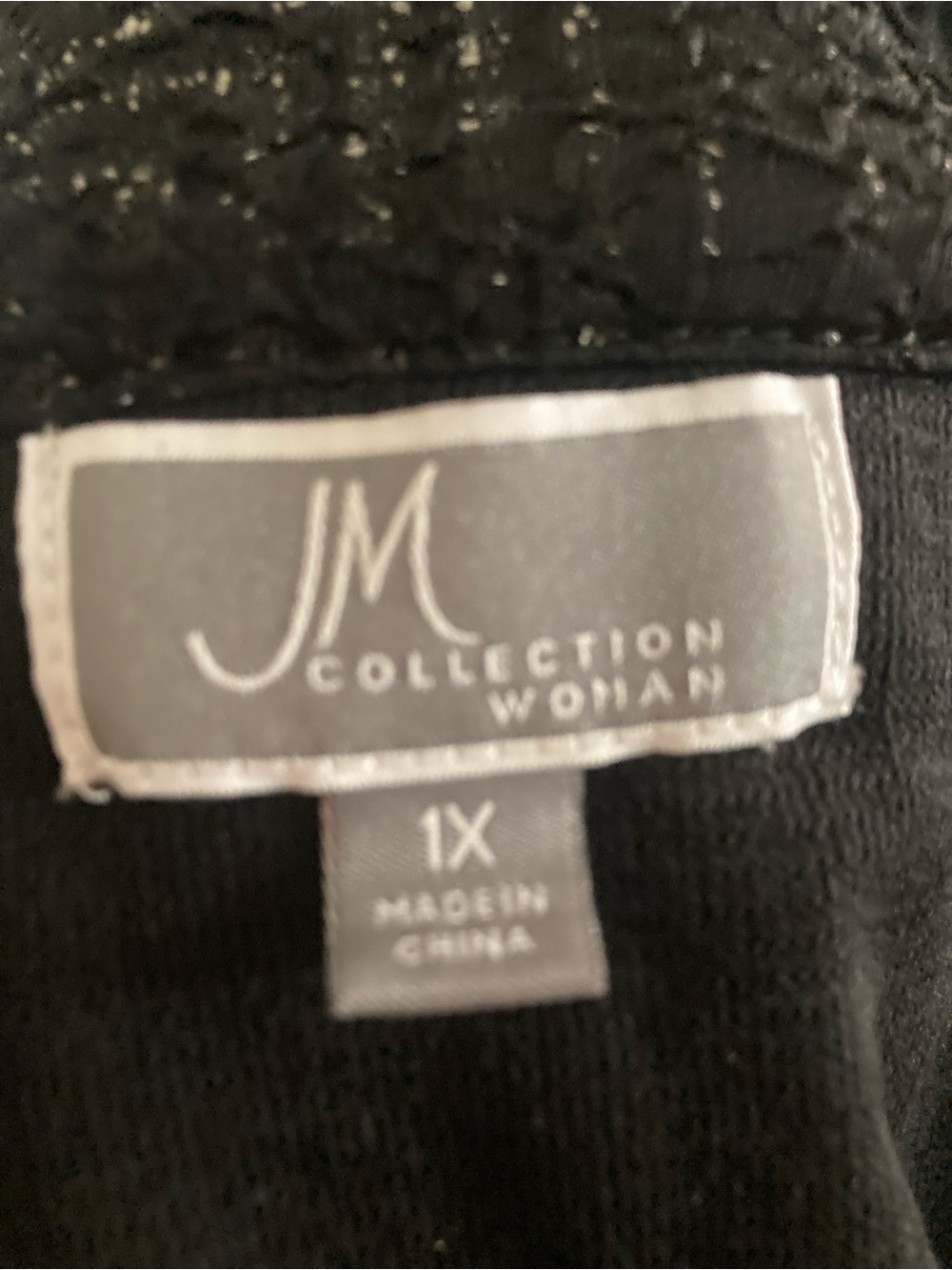 JM Collection Black Textured Open-Front Jacket - Picture 3 of 3
